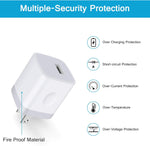 Single Port USB Wall Charger, 3 Pack, Travel, Black, Compatible with Multiple Devices