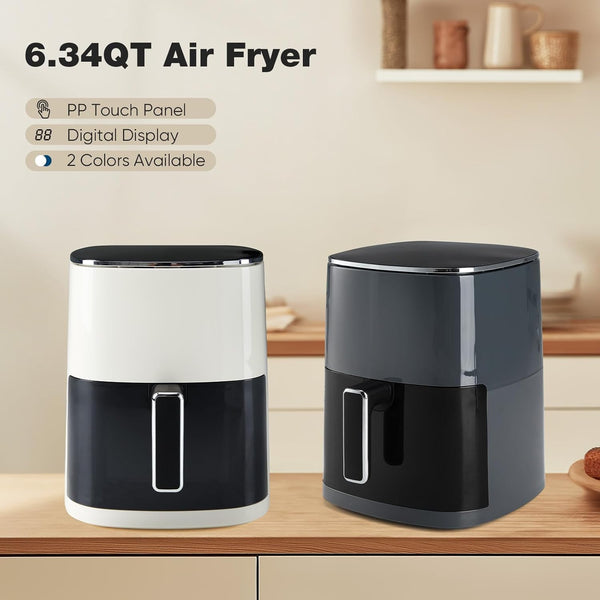 OLIXIS Air Fryer 6 Quart with Window Square Air Fryer 12-in-1 Air Fry, Roast, Reheat, Dehydrate, Bake, Steam, Fries, Custard, Chicken, Wings, Sea Food, Vegetabels,400F
