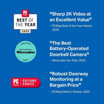 Tapo 2K+ smart doorbell with 180° view, person/vehicle/package detection, 2-way audio, battery up to 8 months, D225