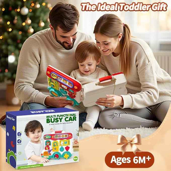 54-in-1 English & Spanish Busy Board Montessori Toys Gift for 1 2 Year Old Boys, Educational Montessori Toddler Boys Toys, Christmas Toys Gifts Toy for 1 Year Old Boy,1 2 Year Old Boy Toys Gifts
