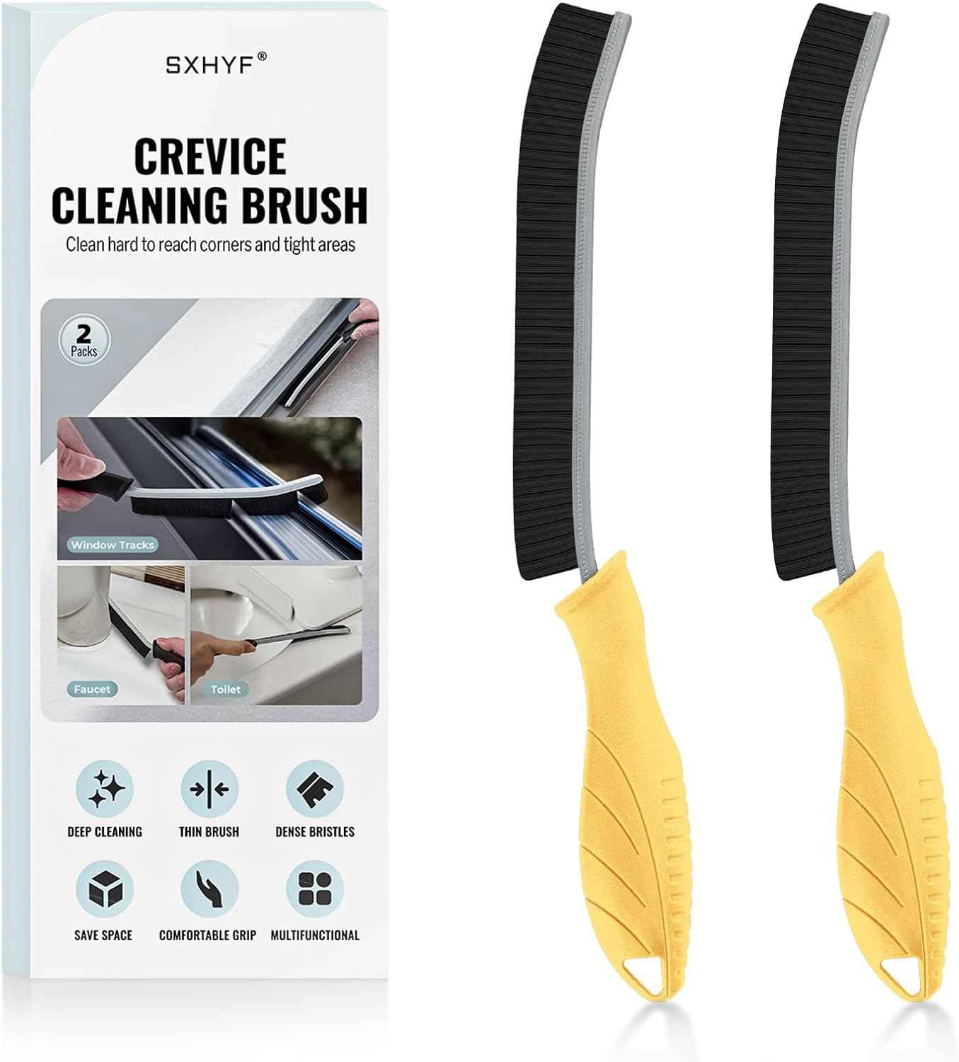 SXhyf Crevice Cleaning Brush - Grout Scrub Brush, House Cleaning Supplies, Gap Cleaning Tools, Home Essentials, Gifts for Women Men, Hard Bristle Crevice Cleaner Brush for Household Use, Bathroom