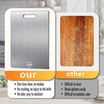 Titanium cutting boards for kitchen and outdoor use