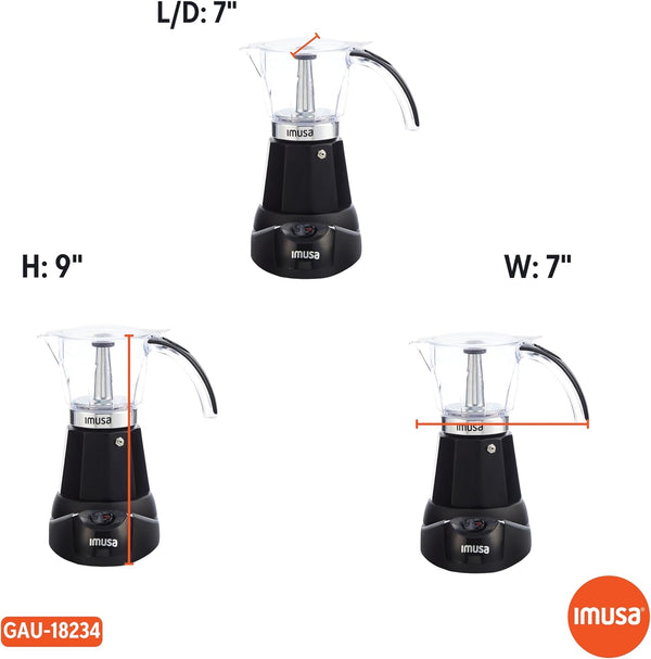 IMUSA 6 or 3 Cup Electric Espresso Maker for Coffee