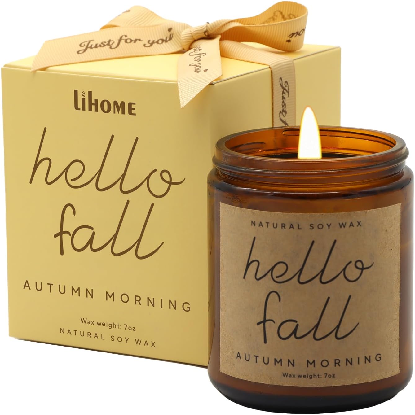 Fall Decorations for Home - Fall Candles, Gifts for Women, Natural Soy Wax Pumpkin Spice Scented Candles