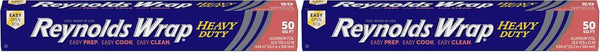 Reynolds Wrap Heavy Duty Aluminum Foil Roll, Thick Heavy Duty Foil for Added Strength and Durability, Secure Easy Open and Close Tab, 12 Inches Wide, 50 Sq. Ft.