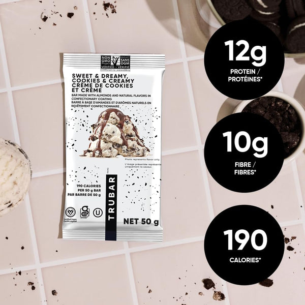 Vegan protein bar with cocoa, coconut, and cookies and creamy flavor, 16 count
