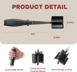 Meat Chopper, Hamburger Grinder, Premium Heat Resistant Smasher for Ground Beef, Burger Grinder Nylon Potato Mix Tool, Meat & Poultry Tenderizers-Black