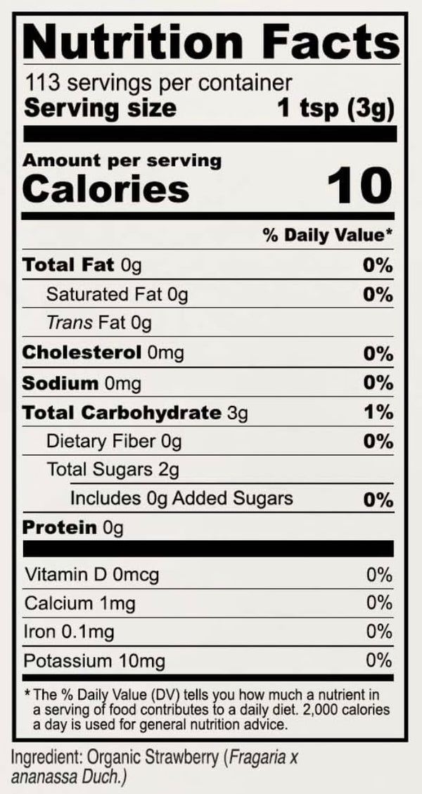 Anthony's Organic Strawberry Powder, 12 oz, Freeze Dried, Gluten Free, Non GMO
