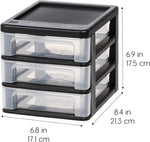 IRIS USA Plastic Stacking Desk Organizer for Home Office and Small Spaces