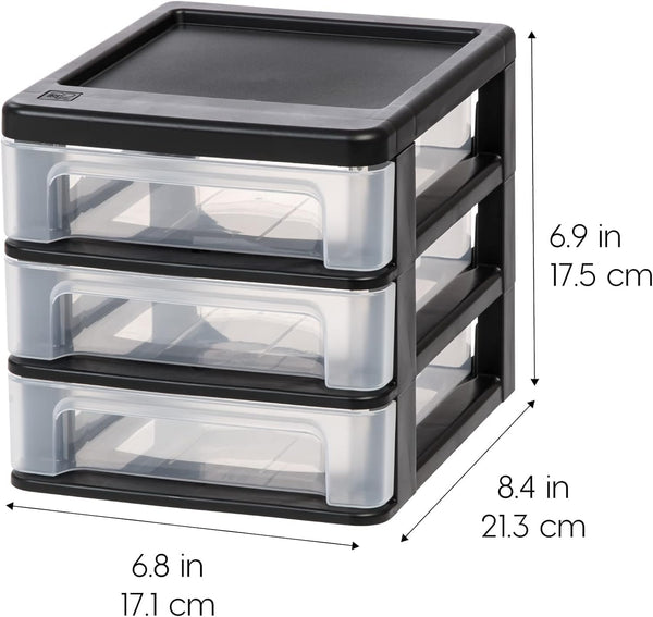 IRIS USA Plastic Stacking Desk Organizer for Home Office and Small Spaces
