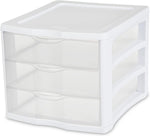 Sterilite 4-Pack 3 Drawer Unit Stackable Plastic Organizer for Home Office Storage