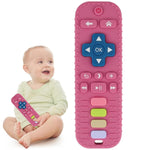 chuya baby teether toy tv remote control shape 3-24 months black food-grade silicone