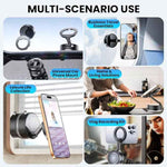 BISART Vacuum Magnetic Car Phone Holder – 360° Rotatable, Reinforced 96LBS Suction Cup Mount Compatible with MagSafe for iPhone & Android, Portable for Car, Gym & Mirror (A7-Black)