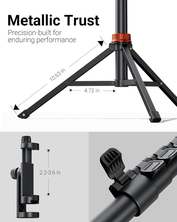 66" Phone Tripod, Tripod for iPhone with Remote & Phone Stand, Extendable Cell Phone Tripod for Video Recording, Ultimate Tripod & Monopod Accessories for iPhone/Android, Clamp Mount