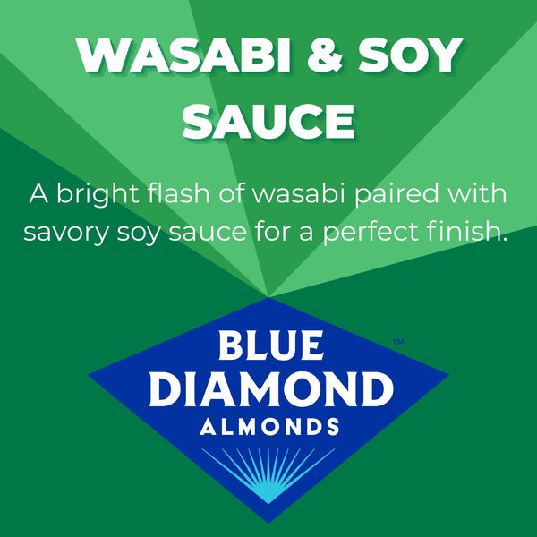 Blue Diamond Wasabi and Soy Sauce Flavored Almonds, 25 Oz Bulk Bag, Pantry Staple, GMO-Free, Kosher Certified