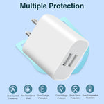 Dual Port USB Wall Charger for iPhone, Samsung, and Android Phones