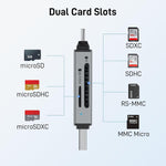 acer sd card reader usb c, dual slots usb 3.0 type c to micro sd card adapter for laptops and mobile devices
