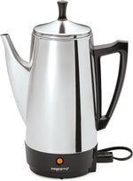 Presto 02811 Stainless Steel Electric Coffee Percolator for 12-Cups with Easy-Pour Spout and Stay-Cool Handle