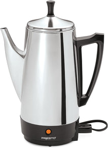 Presto 02811 Stainless Steel Electric Coffee Percolator for 12-Cups with Easy-Pour Spout and Stay-Cool Handle