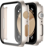 Misxi 2 Pack Tempered Glass Case Compatible for Apple Watch Series 11 (2025) Series 10 46mm, Screen Protector Cover for iWatch, Black