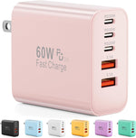 60W 5-Port USB C Charger Block with Fast Charging and Multiple Ports