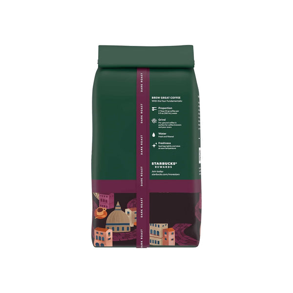 Starbucks Italian Roast Dark Roast Ground Coffee, 18 oz, 100% Arabica, 1 bag