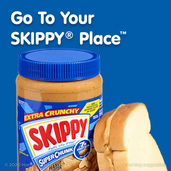 SKIPPY Chunky and Crunchy Peanut Butter Twin Pack 2 x 40oz Gluten-Free Kosher Certified
