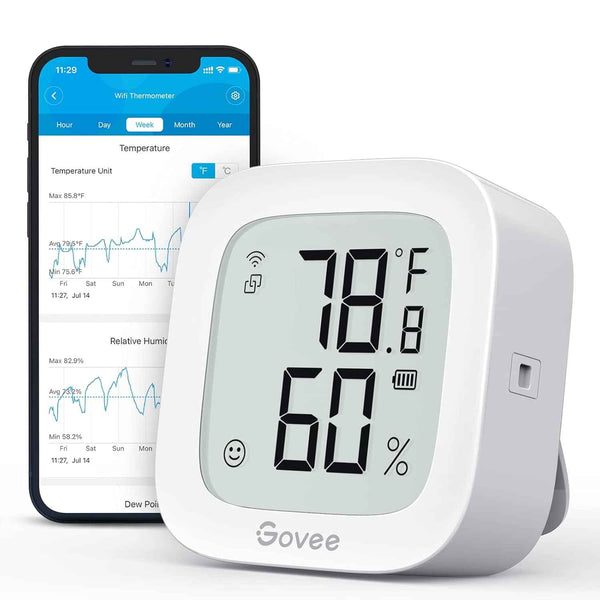 Govee WiFi thermometer hygrometer H5103 with electronic ink display and app notification alert