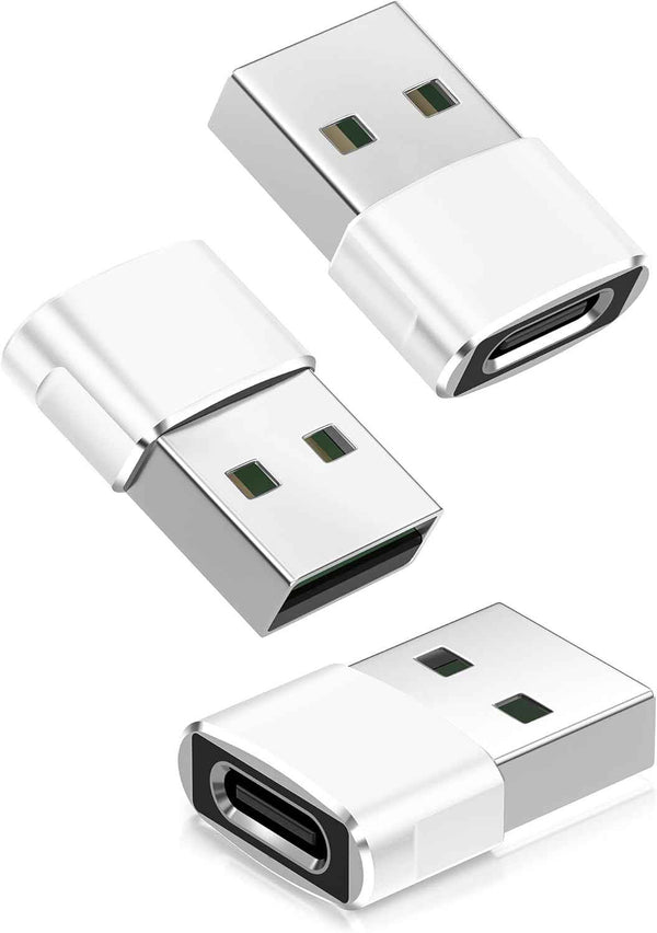 Basesailor USB to USB C Adapter,USBC Female to USB A Male Adapter,Type C Converter Charger for iPhone 17 Pro Max,16 15,Apple Watch iWatch S11 S10 SE,AirPods 3,iPad mini Air,Samsung Galaxy S25,Gray