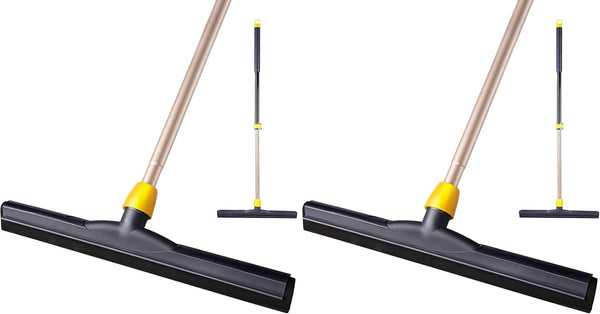 Yocada Floor Squeegee Scrubber Adjustable Telescopic Pole Heavy Duty Household Broom EVA Foam Blade for Garage Courtyard Shower Bathroom Floor Marble Glass Tile Water Foam Cleaning