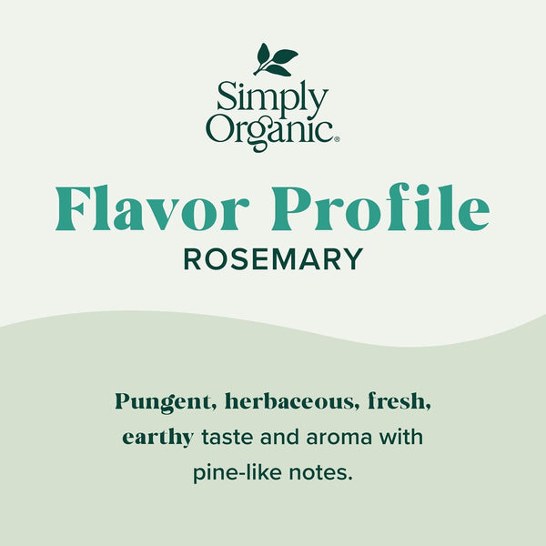 Simply Organic Whole Rosemary Leaf, 1.23 Ounce, Kosher, Certified Organic, Pungent Aroma, Perfect for Savory Dishes