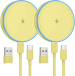 MagSafe Charger 2 Pack 15W Magnetic Wireless Charger Fast Charging Pad Compatible with iPhone 17/16/15/14/13/12 Series & AirPods 4/3/2/Pro Magnetic MagSafe Charging Pad with Dual Ports