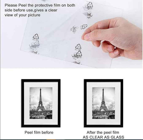 upsimples 11x14 Picture Frame Set of 5, Display Pictures 8x10 with Mat or 11x14 Without Mat, Wall Gallery Photo Frames, Black