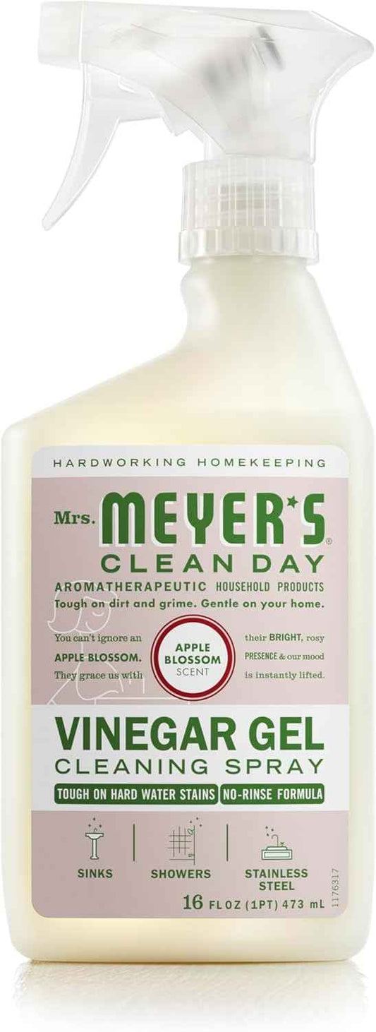 MRS. MEYER'S CLEAN DAY Vinegar Gel Cleaning Spray, Bathroom Use, No-Rinse Formula, Apple Blossom, 16 Fl Oz, Pack of 1