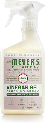 Mrs. Meyer's Apple Blossom Vinegar Gel Cleaning Spray, 16 Fl Oz, No-Rinse Formula, Bathroom Use