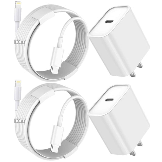 iPhone Fast Charger,Extra Long iPhone Charger Fast Charging 10Foot 2Pack i Phone Chargers 10FT USB C to Lightning Cable Cord Adapter for iPhone 14 Pro Max/14 Plus/13 Mini/13/12/11/X/XR/SE/iPad/AirPods
