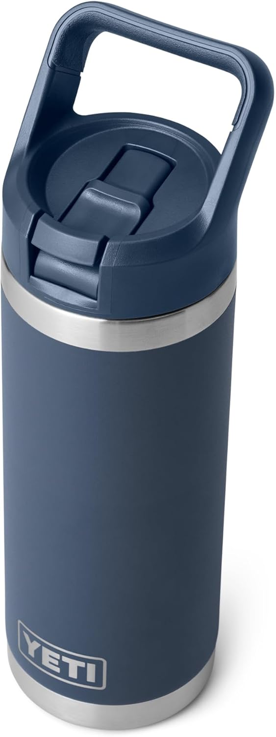 YETI Rambler 18 oz Vacuum Insulated Stainless Steel Bottle with Straw Cap