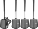 SetSail Toilet Brush and Holder, Self Closing Lid Toilet Bowl Brushes Holder and Extra Long Handle Ventilated Toilet Brush Set for Bathroom Cleaning, Nylon Bristles, Black