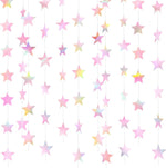 Patelai Glitter Star Garland Banner Christmas Decor 130 Feet Star Hanging Bunting Banner Twinkle Backdrop for Homecoming Classroom Wedding Birthday Halloween Party Supplies(Gold)