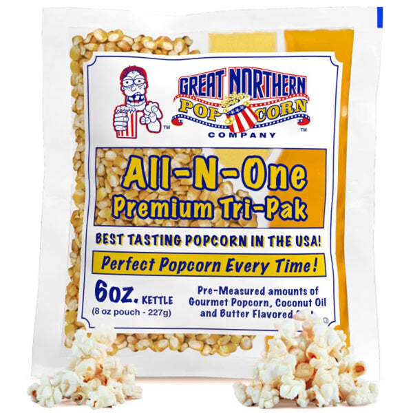 Bulk Popcorn Machine Packets with Kernels, Oil, and Salt for 24 Servings
