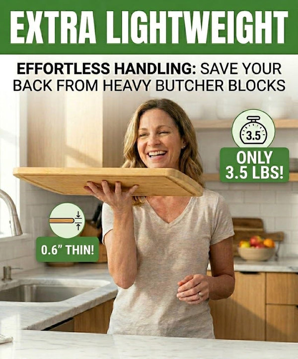 Extra Large Bamboo Cutting Board with Vertical Grain Strength Technology