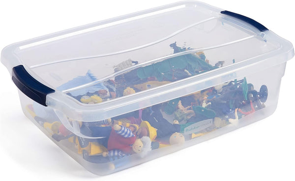 Clear Storage Bins with Lids, 6-Pack, Stackable, BPA-Free, Made in USA