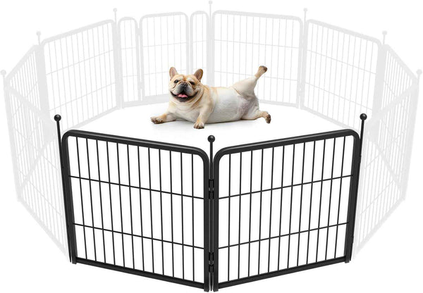 FXW Rollick Unleashed Dog Playpen for Indoor, Yard, RV Camping, 24 inch 8 Panels for Small and Puppy Dogs, Black│Patented