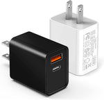 Dual Port USB C Wall Charger Block for iPhone and Samsung