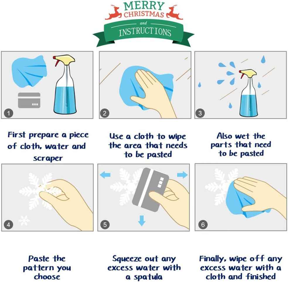 XIMISHOP 82PCS Christmas Snowflake Window Clings Stickers for Glass, Xmas Decals Christmas Decorations Indoor Holiday Snowflake Santa Claus Reindeer Decals for Party