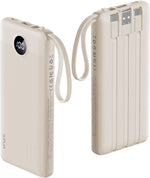 VRURC Portable Charger Power Bank, 10000mAh Travel Essentials Battery Pack, 5 Outputs 2 Inputs Slim Charging Bank Built-in Cables Cords for iPhone 17 16 15 14 13,Samsung,Android-Lavender(1 Pack)