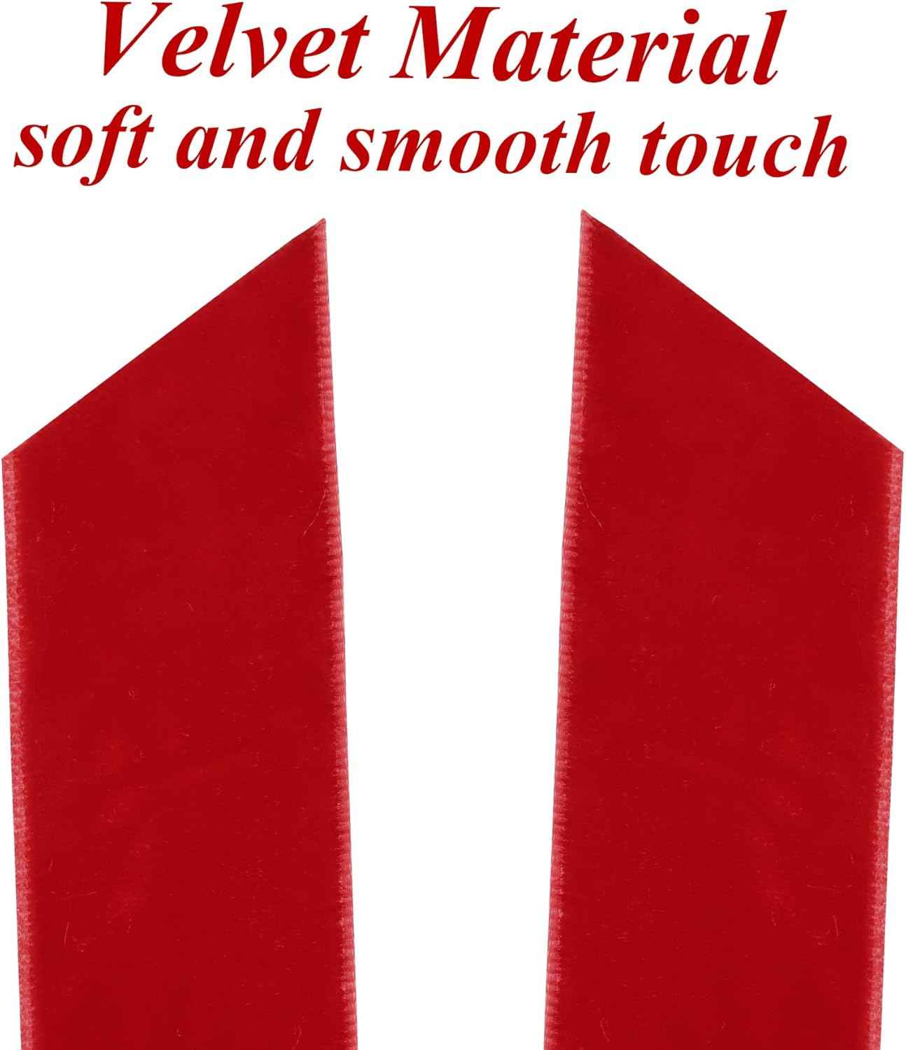 12Pcs Red Velvet Ribbon Bows Christmas Tree Decorations,5in x 10in Xmas Ornaments for Tree Home Party Front Door Wreath Holiday Decor