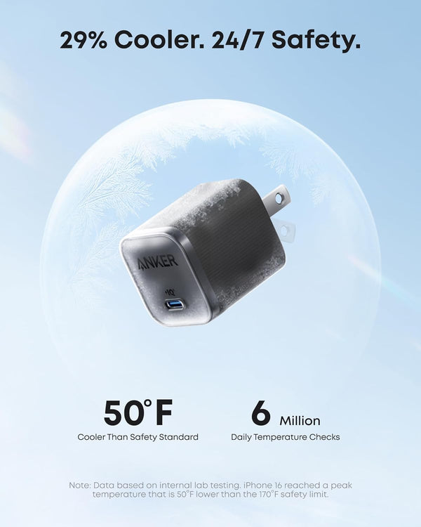 Anker iPhone Charger Fast Charging, 45W Type C Charger with 6 FT Fast Charging Cable, Compact and Foldable Plug USB C Charger Block for iPhone 17 Series, MacBook, Pixel 9, iPad and More