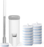 Disposable Toilet Brush - Toilet Bowl Cleaner, Toilet Cleaning Supplies, Toilet Brush with Holder, 14 Refills for Deep Cleaning and Hygienic Bathroom Maintenance