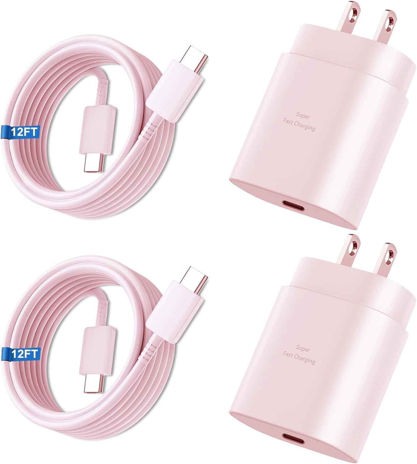 Super Fast Charger Type C, 25W USB C Wall Charger Fast Charging for Samsung Galaxy S25 Ultra/S25/S25+/S24+/S24 Ultra/S24/S24+/S23 Ultra/S22 Ultra/S21 with 10FT Long Android Type C Charger Cable 2Pack